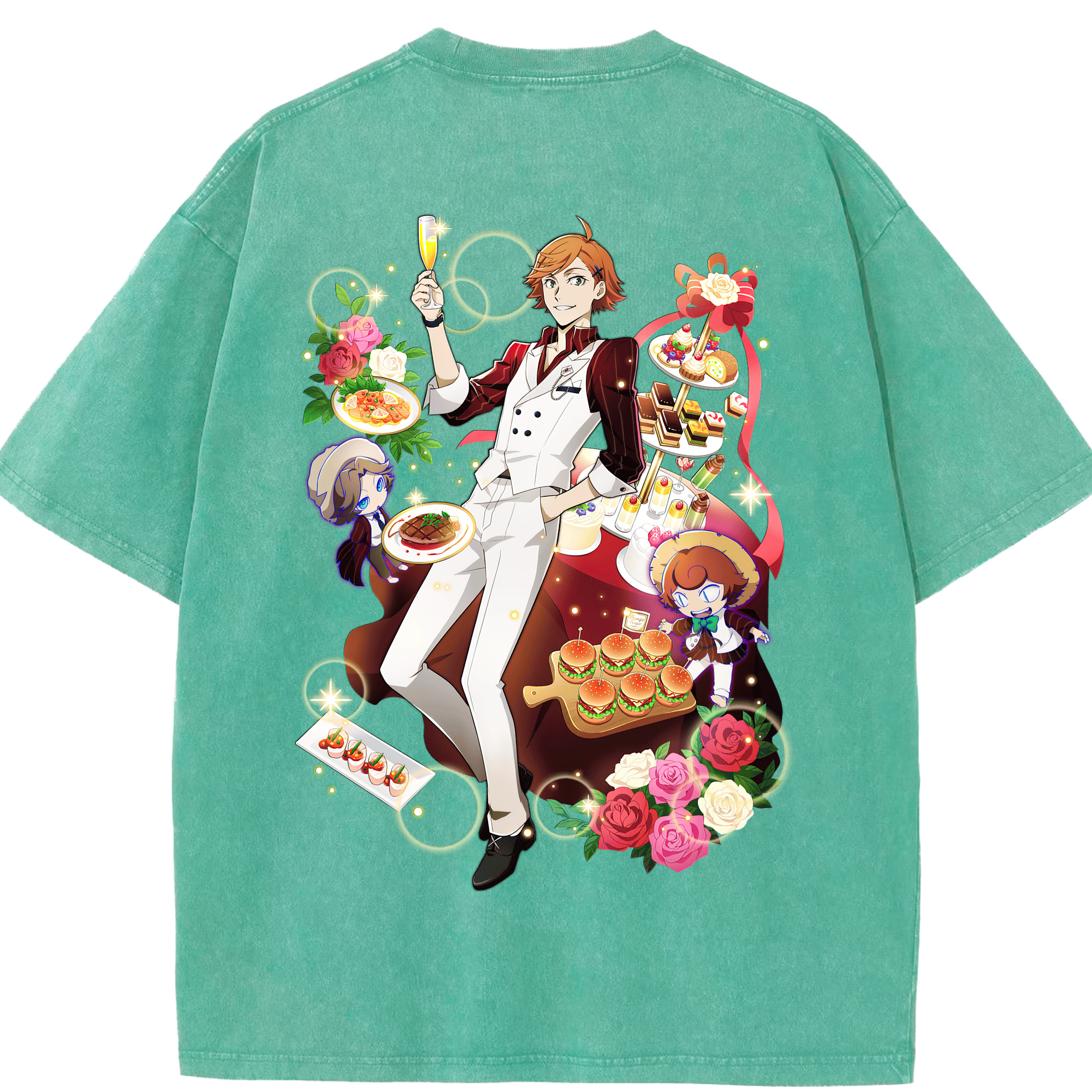 （画像用） 文豪ストレイドッグス Bungo Stray Dogs 綿100% ヴィンテージ風 半袖Tシャツ（背面プリント）